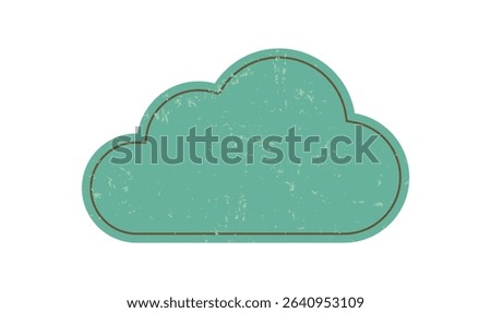 Playful abstract cloud shape. Modern cloud figure with a grunge texture. Iconic symbol of brutalism, minimalist style, potential for various applications.