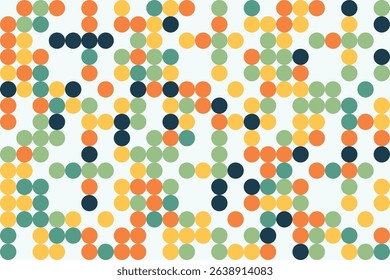 Playful and abstract dotted mosaic pattern in cheerful colors, ideal for wallpapers and textiles