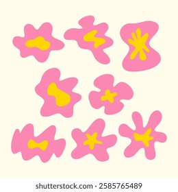 Playful Abstract Floral Blob Shape Set. A collection of playful abstract floral blobs. These freeform elements are perfect for creative compositions and artistic digital projects