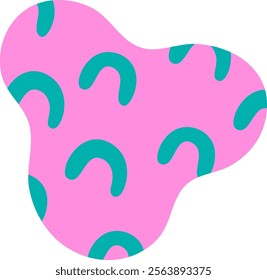 Playful abstract form with recurring curves and dotted pattern. Vector Illustration.
