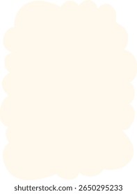Playful abstract frame with creamy soft pastel blob shapes forming bumpy edges, perfect for print decoration, journals, or design templates.