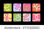 Playful abstract line pattern with organic flow. Modern artistic background for branding and creative visuals