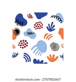 Playful abstract shapes create a vibrant modern background pattern