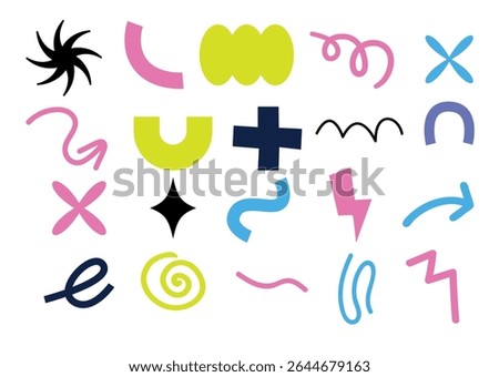 Playful abstract shapes vector illustration – vibrant and colorful decorative elements in a fun modern style