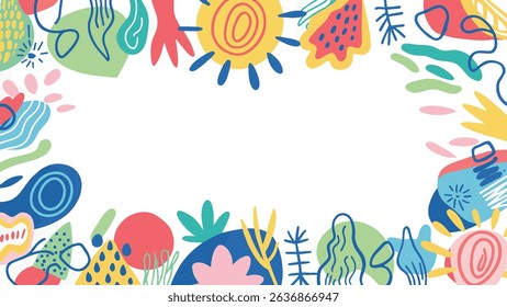 Playful Abstract Shapes in Vibrant Colors Doodles