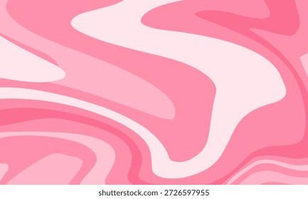 Patrón ondulado abstracto juguetón en tonos de rosa y blanco, con curvas suaves y fluidas y una estética dulce inspirada en el chicle. Vector Eps 10