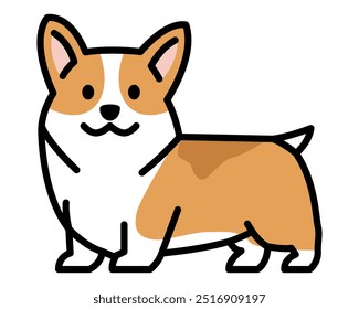 Ein verspieltes und bezauberndes Corgi-Hund-Symbol, perfekt für tierbezogene Designs und Branding