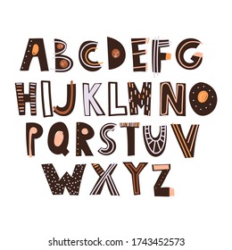 Playful Alphabet with Funky Bright Letters from A to Z Vector Elements. Colorful Typographic Characters and Uppercase Font for Lettering