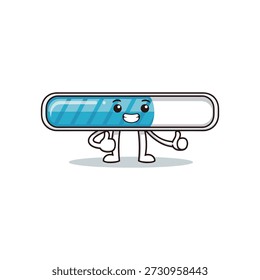 Playful Animated Character, Happy Progress Bar, Digital Art, Colorful Environment, Cheerful Concept