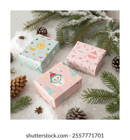 A playful arrangement featuring pastel 
