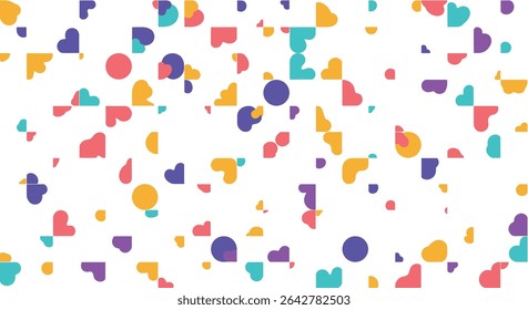 A Playful Array of Geometric Shapes Creates a Whimsical and Engaging Visual Composition