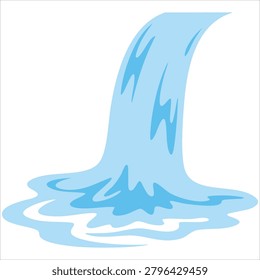 Playful artwork of waterfall emblem logo vectorized layout template