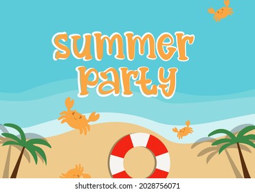 playful background ilustration.summer on the beach..vector eps 10