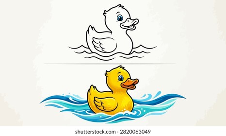 Playful bath ducks for nursery decor assets.