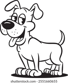 Playful Beagle Cartoon Dog Vector Illustration - Happy and Lively Puppy Clipart for Kids, Animal Lovers, and Designers