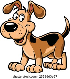 Playful Beagle Cartoon Dog Vector Illustration - Happy and Lively Puppy Clipart for Kids, Animal Lovers, and Designers