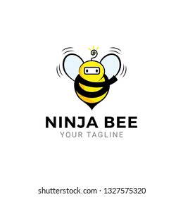 Playful Bee Ninja Mascot Logo Design