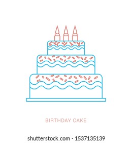 Playful birthday cake with candle