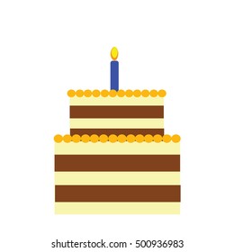 playful birthday cake with candle