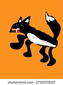 Gato negro juguetón con características ekspressive, ideal para proyectos de Web, digitales, impresos o de diseño.