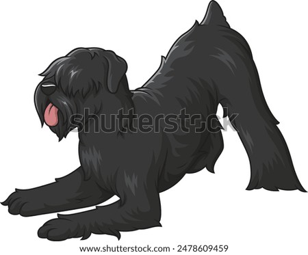 Playful black russian terrier vector illustration