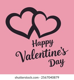 A playful and bold font to write happy valentine's day in the center on a soft pink background