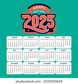Playful and Bright Happy New Year 2025 Design for Kids