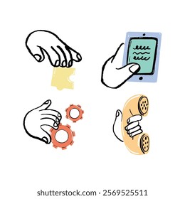 Playful brushstrokes marketing stickers and icons
