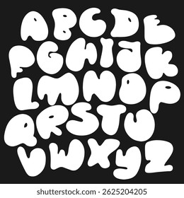 Playful bubble balloon alphabet font. Vector candy-style letters in a cute cartoon aesthetic