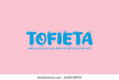 Fonte estilo bolha brincalhão com cartas de desenhos animados Bouncy para crianças e desenhos de festa
