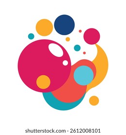 Playful Bubbly Abstract Design in Colorful Style