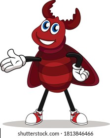Playful bug cartoon vector art and illustration