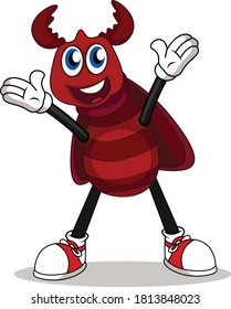 Playful bug cartoon vector art and illustration