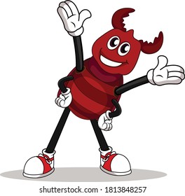 Playful bug cartoon vector art and illustration