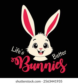 Playful Bunny Art for Custom T-Shirt Prints