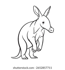 A Playful Cartoon Aardvark Vector Line Art Character, Great for Children's Media: It points to a whimsical style and specific target audience.

