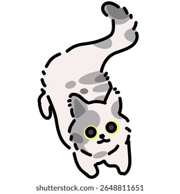 Playful cartoon cat simple illustration art