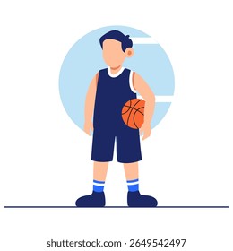 A playful cartoon character dribbling a basketball with excitement and energy, perfect for fun and sporty visual themes.