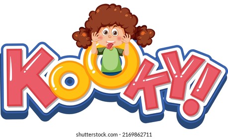 Playful cartoon character with word expression illustration