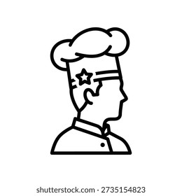 A playful cartoon chef character deep in thought with a glowing star idea above head, perfect for creativity, brainstorming, and culinary concept designs.