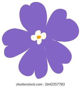 Playful cartoon flower in bold flat colors on white background. Perfect for kids’ crafts, spring and summer designs, and cheerful decorative projects.