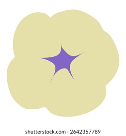 Playful cartoon flower in bold flat colors on white background. Perfect for kids’ crafts, spring and summer designs, and cheerful decorative projects.