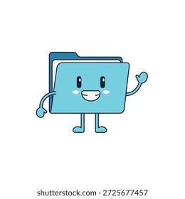 Playful Cartoon Folder Character, Digital Illustration, Creative Environment, Fun Concept