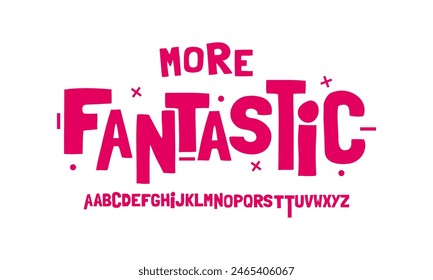 Playful cartoon Font, funky typeface for joyful brings life designs like children's artwork, birthday invitations, playful branding, and carnival.eps