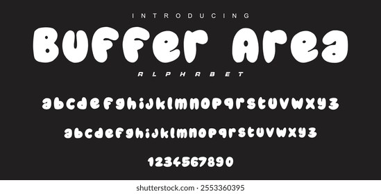 Playful cartoon Font, funky typeface for joyful brings life designs like children's artwork, birthday invitations, playful branding, and carnival typography. Vector typeset