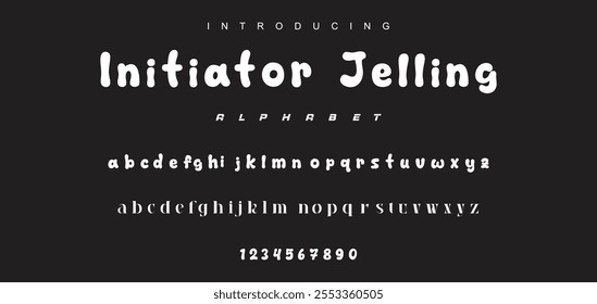 Playful cartoon Font, funky typeface for joyful brings life designs like children's artwork, birthday invitations, playful branding, and carnival typography. Vector typeset