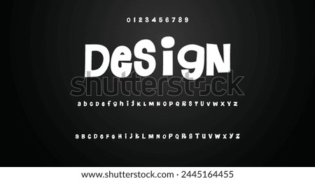 Playful cartoon Font, funky typeface for joyful brings life designs like children's artwork, birthday invitations, playful branding, and carnival typography. Vector typeset