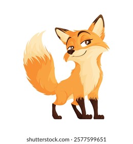 Playful Cartoon Fox with Sly Expression