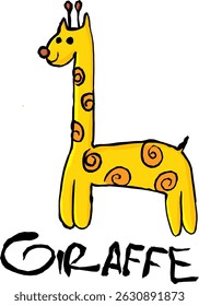 Playful Cartoon Giraffe vector Illustration