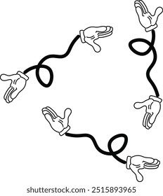Playful Cartoon Hand Gesture Vector for Comics, Stickers, and Character Designs